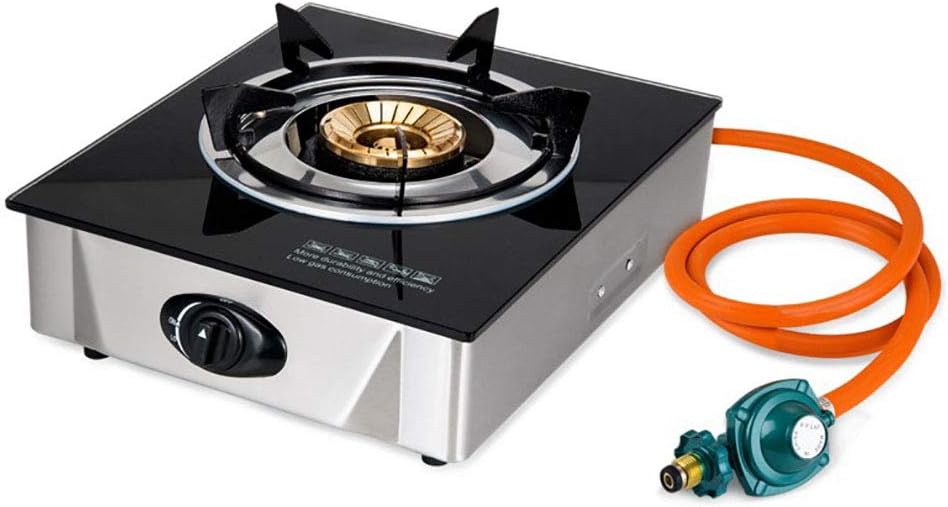 Single Propane Gas Burner Stove with Auto Ignition Tempered Glass Top F170