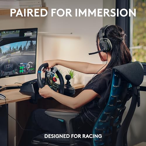 G29 Driving Force Racing Wheel and Pedals with Force Feedback and Real Leather, ASTRO A10 Gen 2 Wired Headset - Black E873641