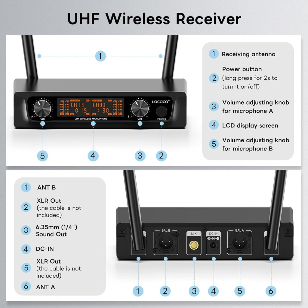 Metal Dual Wireless Microphone System V231