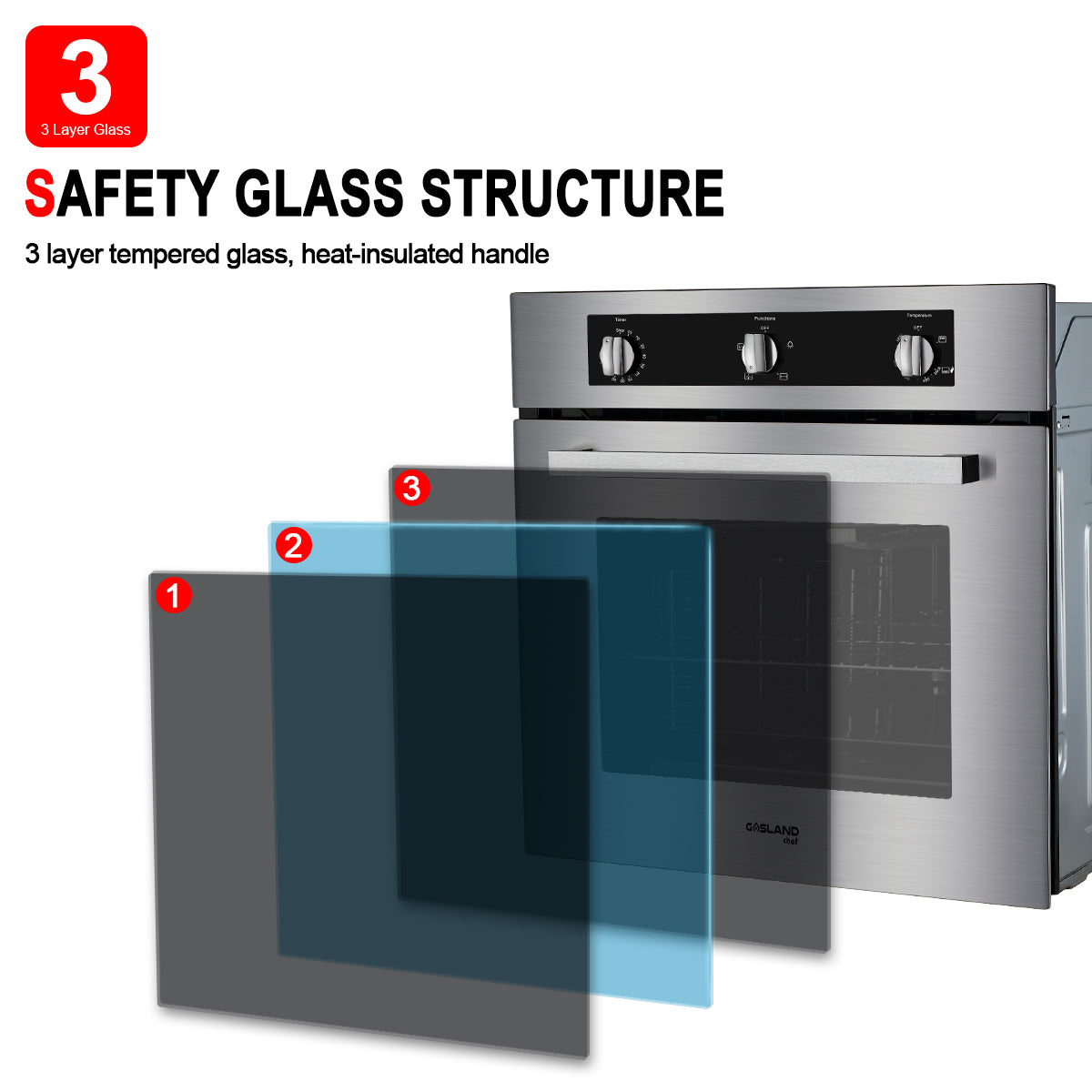 24" Built-in Natural Gas Convection Oven with Rotisserie, Stainless Steel F140