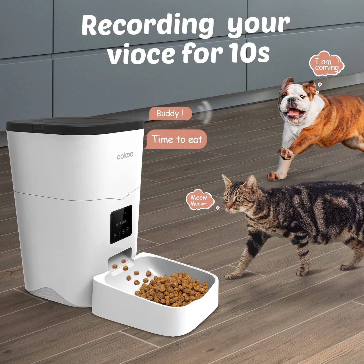Large Capacity Smart Pet Feeder 3L Auto Dog Food Dispenser with Timer Setting Voice Recorder App Control K635215