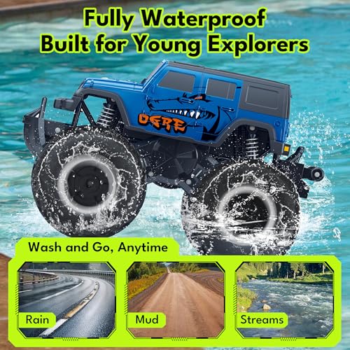 1:16 Waterproof Remote Control Monster Truck Pickup Car 4WD All Terrain Off-Road Toy F230460