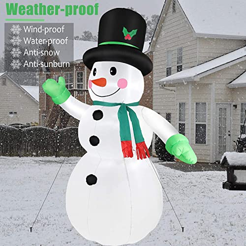 7 FT Christmas Inflatable Santa Claus with Green Gift Bag Built-in LED Lights V16053