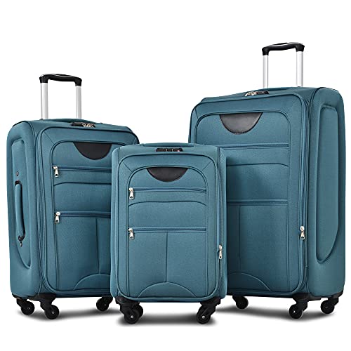 3 Piece Expandable Lightweight Luggage Set with Spinner Wheels 20" 24" 28" D5732