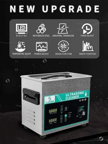 Ultrasonic Cleaner 3L with Adjustable Power, 120W Digital Timer and Heater O57503