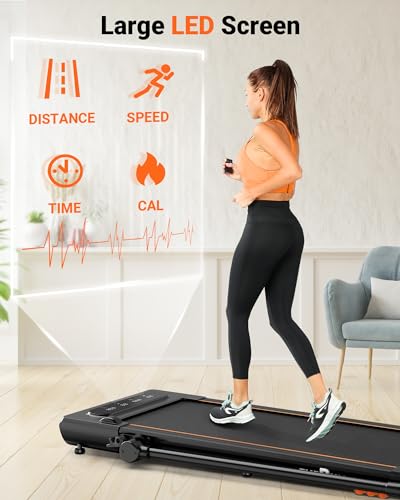 2 in 1 Under Desk Walking Pad Treadmill with LED Touch Screen W846