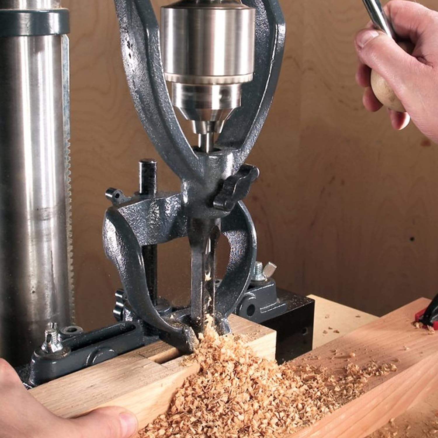 Bench Drill Locator Set, Square Hole Chisel Drilling Machine Woodworking Mortiser Location Tool, Mortising Attachment Kit A72211