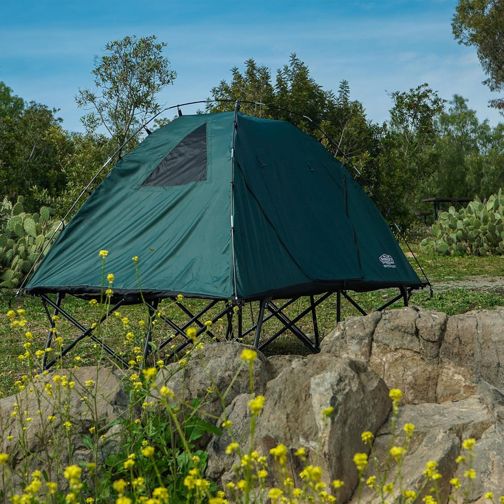 Green 2 Person Tent Cot with Rain Fly and Carry Bag K25145
