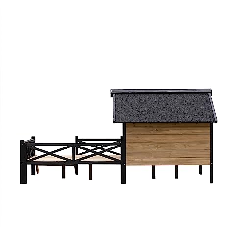 Large Wooden Dog Kennel with Porch C46625