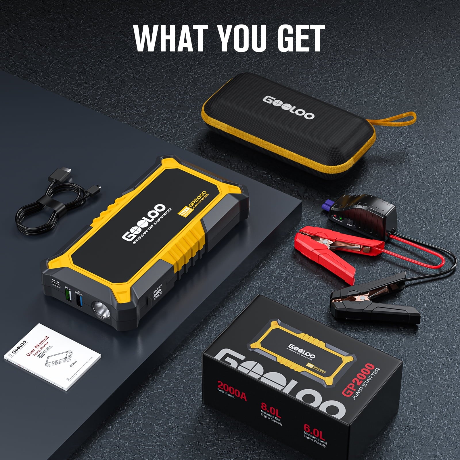 2000A Peak 12V Portable Lithium Jump Starter L57550