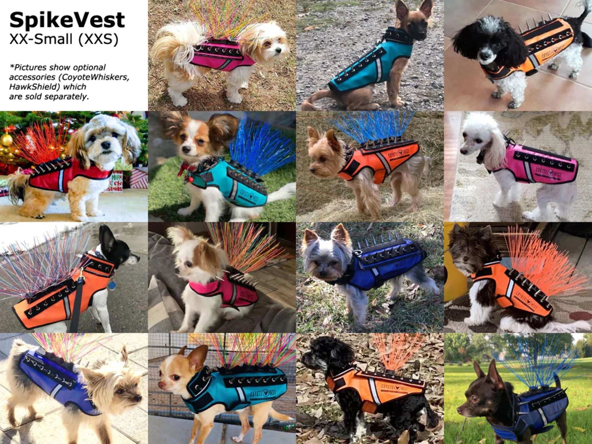 Reflective Dog Harness Vest with Spikes A65853
