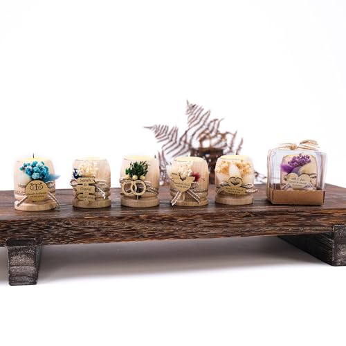 Dark Brown Wooden Cylinder Candle Holder S623