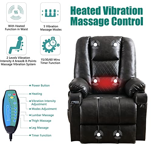 Power Lift Recliner Chair with Massage and Heat R6129