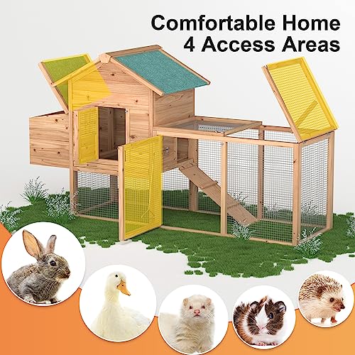 Wooden Chicken Coop with Waterproof Asphalt Roof G59737