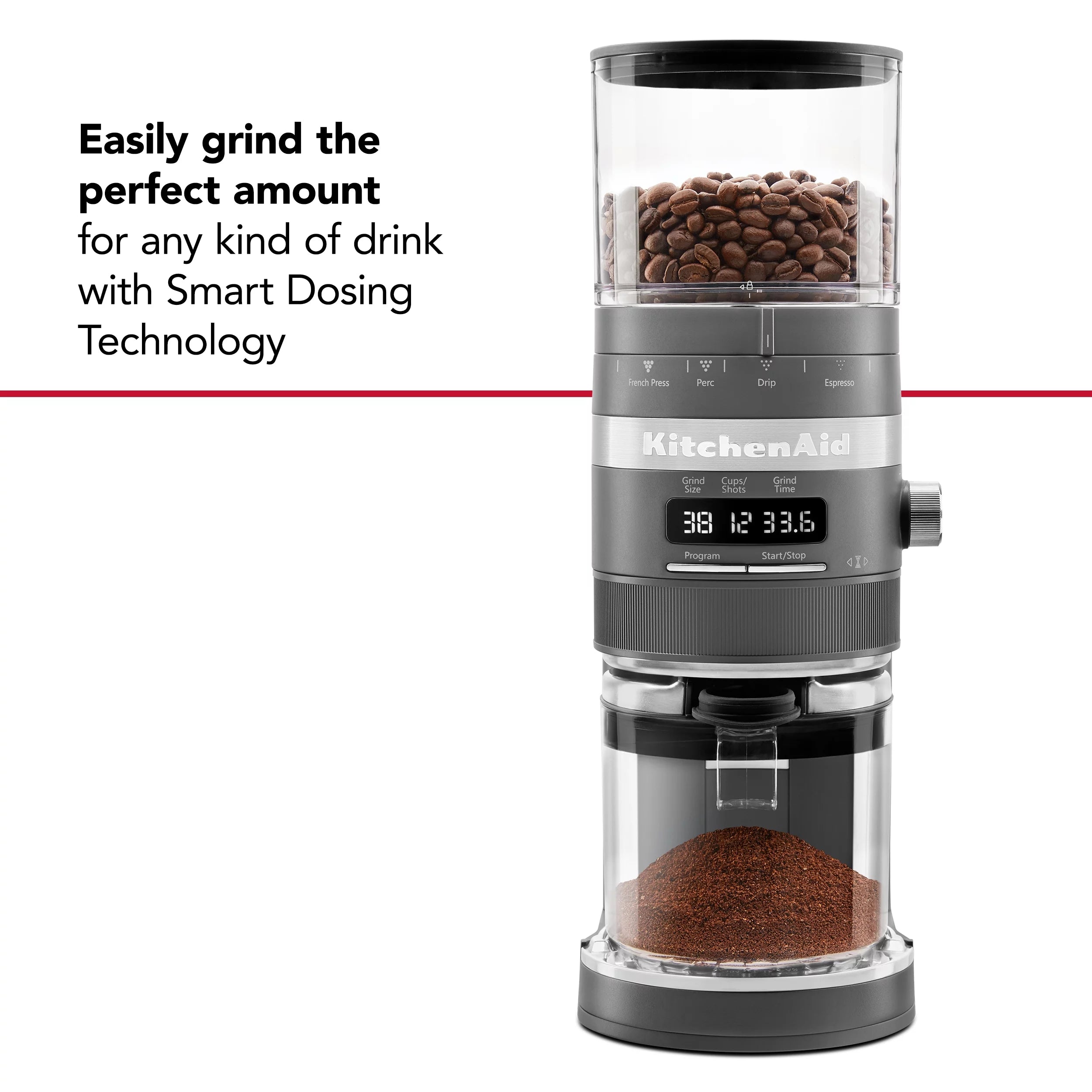 Charcoal Grey Burr Coffee Grinder T572
