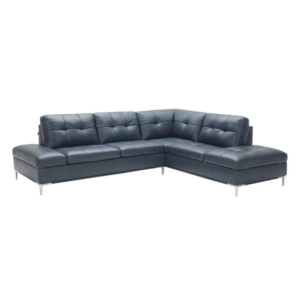 Blue Italian Leather Sectional Sofa Z479