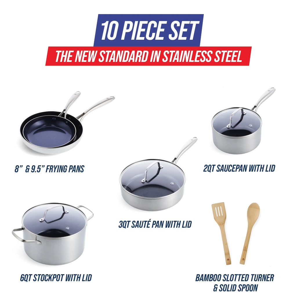 10pc Stainless Steel Cookware Set Q93147