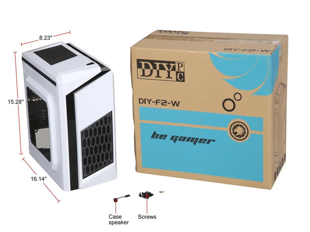 White SPCC Micro ATX Mini Tower Computer Case L707