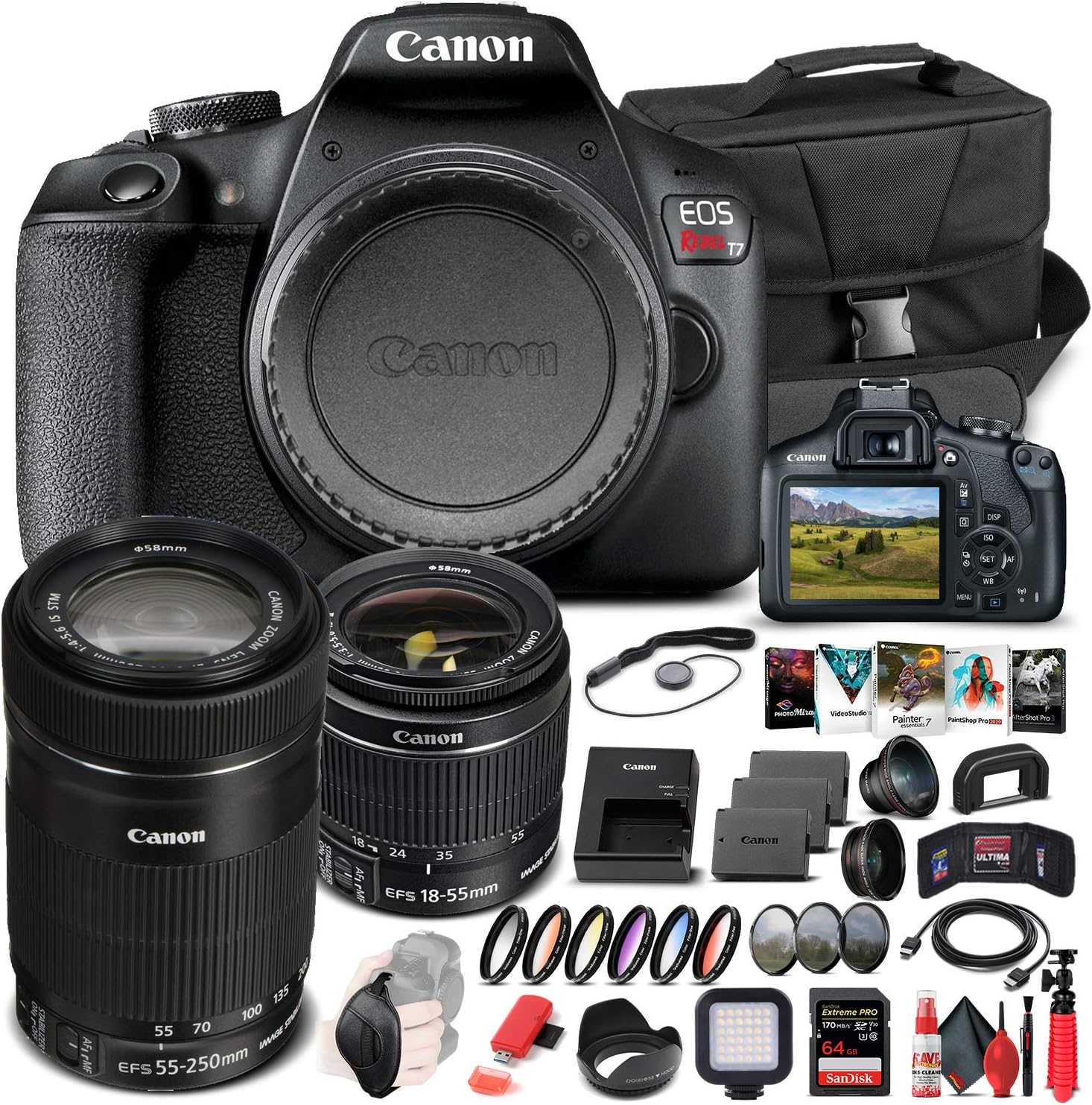 DSLR Camera with 18-55mm Lens and 55-250mm Lens E695