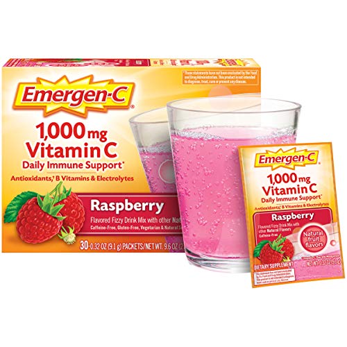 30 Count Raspberry Flavor Dietary Supplement Fizzy Drink Mix with 1000mg Vitamin C G92808