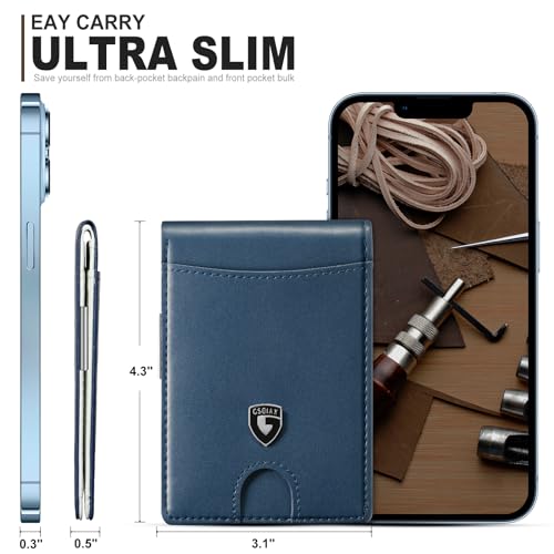 Slim Leather Bifold Wallet with Money Clip H451