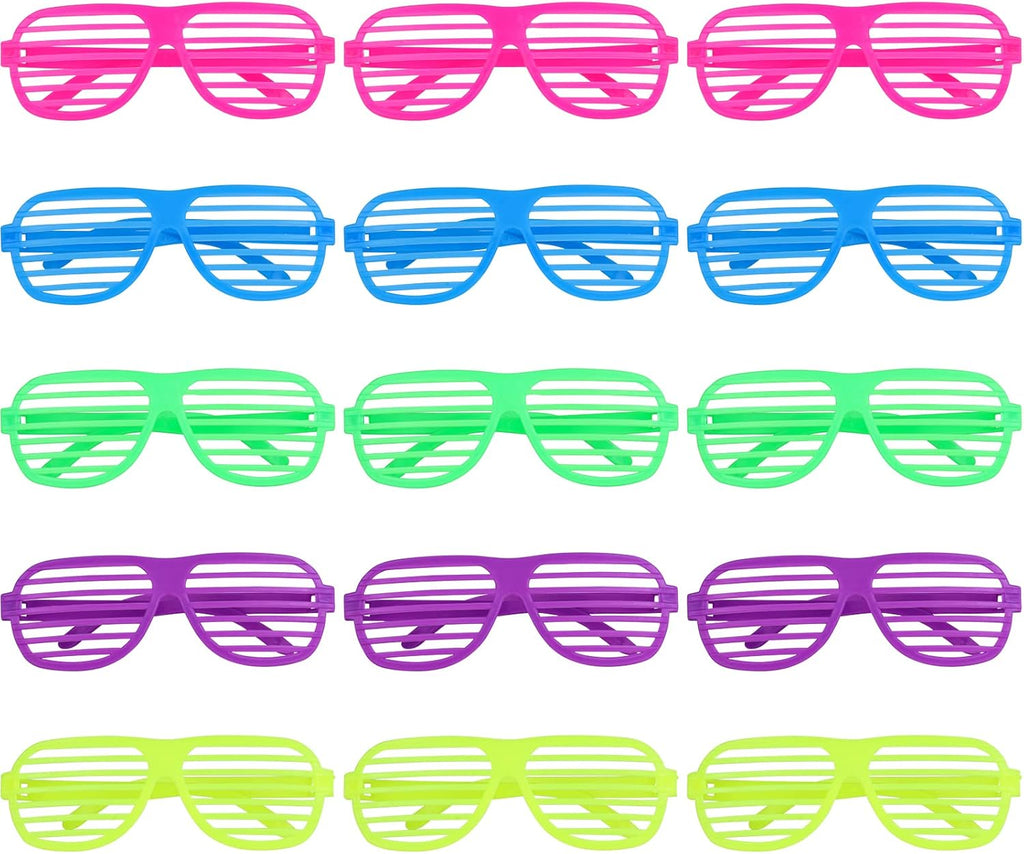 15 Pack Plastic Shutter Shades Sunglasses T12740