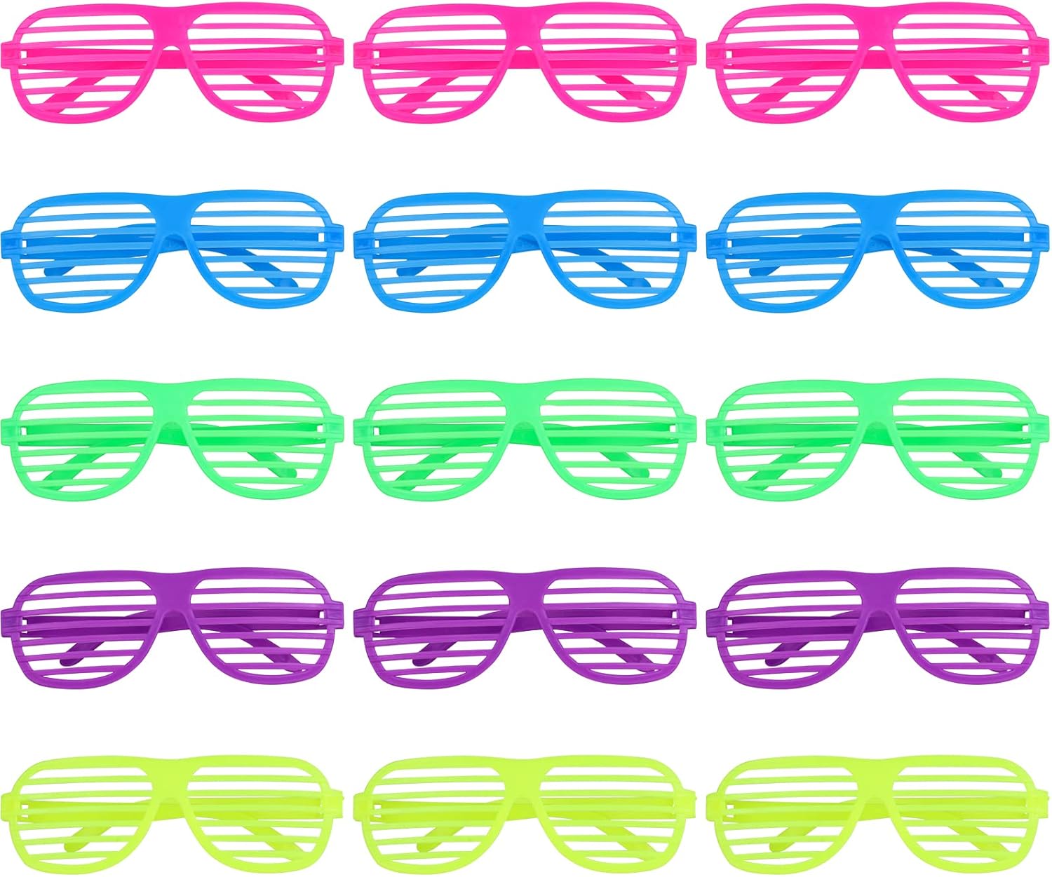 15 Pack Plastic Shutter Shades Sunglasses T12740