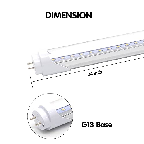 2FT 8W LED Light Tube, 5000K Daylight White, Pack of 4 T86001