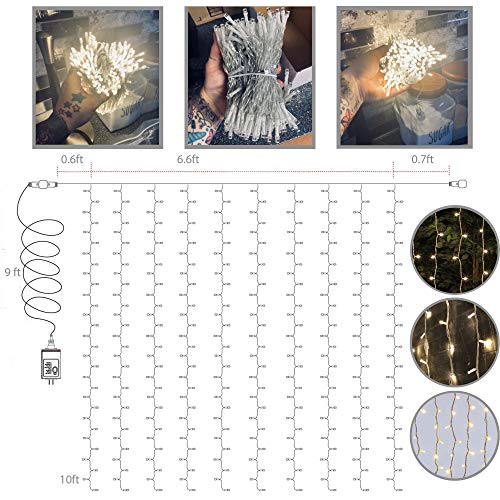 300 LED Curtain String Light, Warm White X677