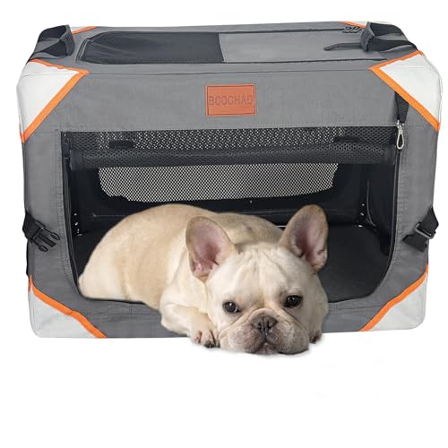 Collapsible 4-Door Portable Dog Crate with Soft Blanket V2542