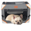 Collapsible 4-Door Portable Dog Crate with Soft Blanket V2542