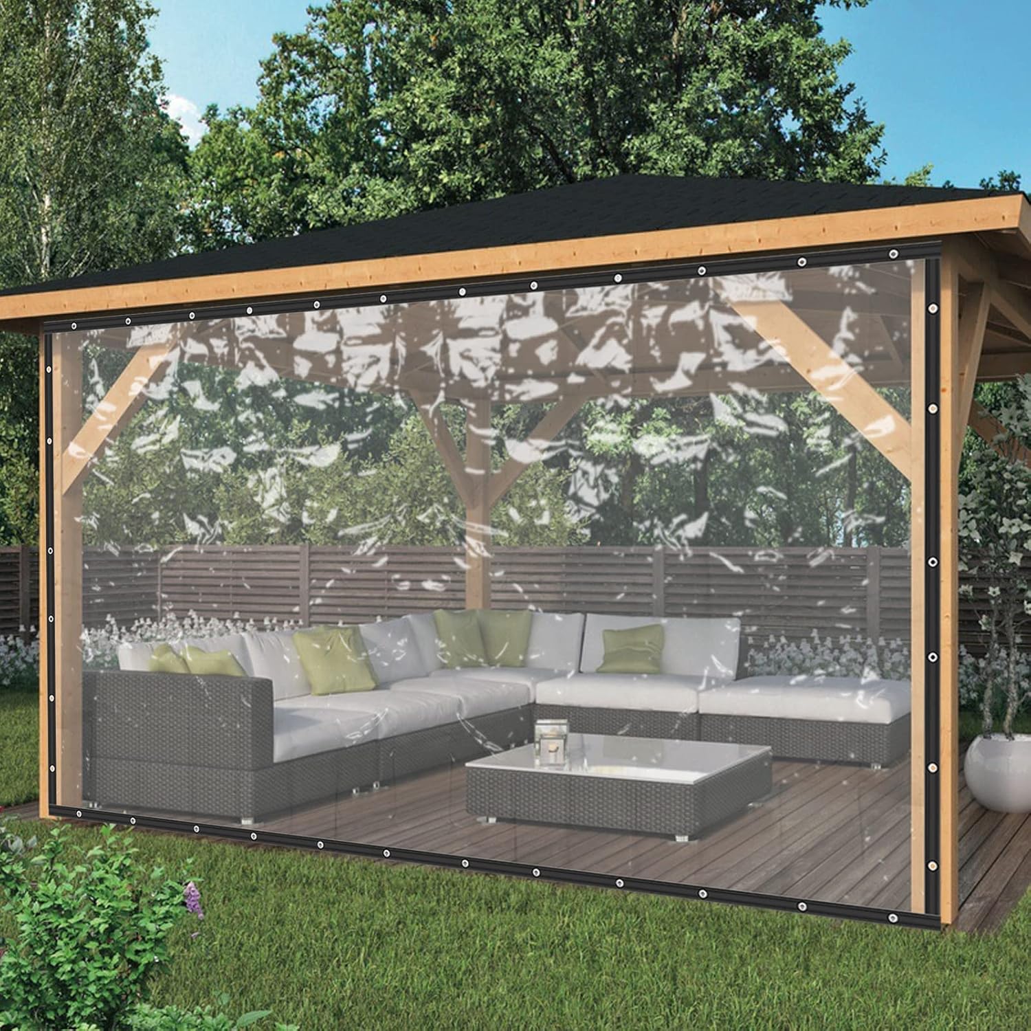 8×20FT Clear PVC Waterproof Tarp Curtain V137