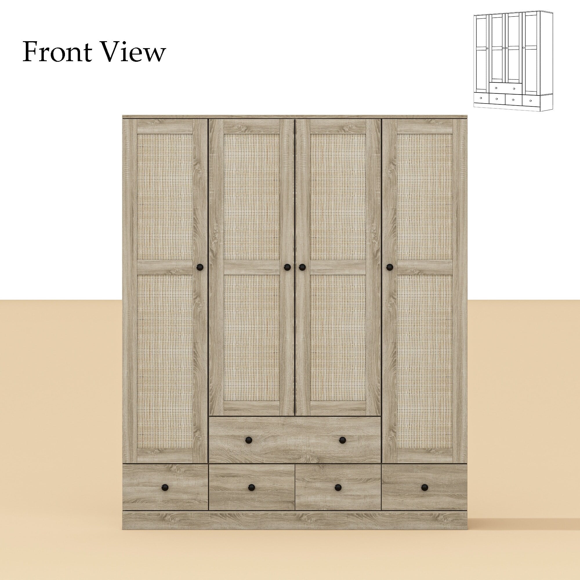 White Freestanding Wardrobe Cabinet A539344