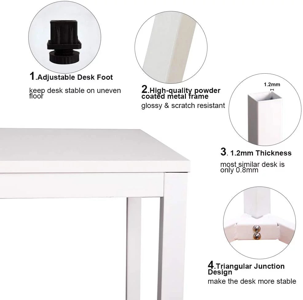 White 31.5 inches Small Computer Desk R4643
