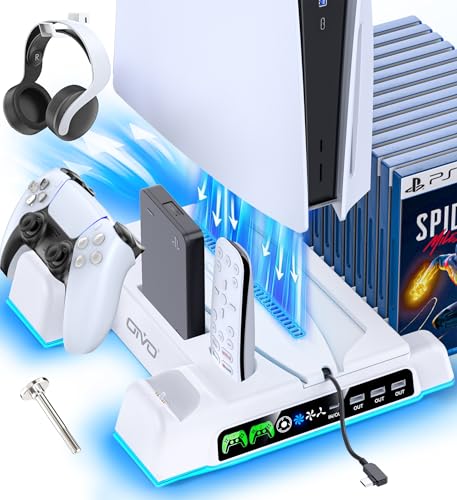 PS5 Stand and Cooling Station with LED Controller Charging Station C56847