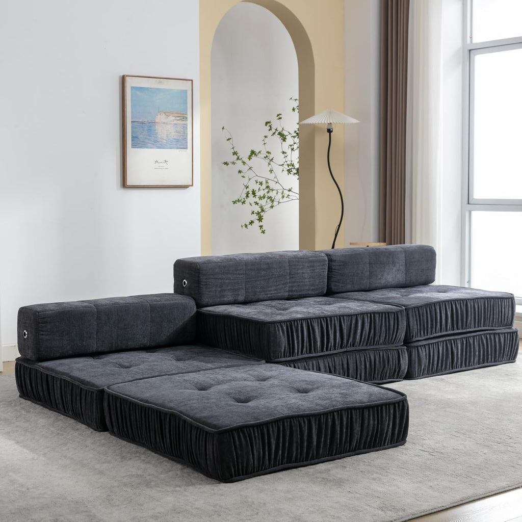 Grey Memory Foam Futon Sleeper Chair Couch Twin Size C7513