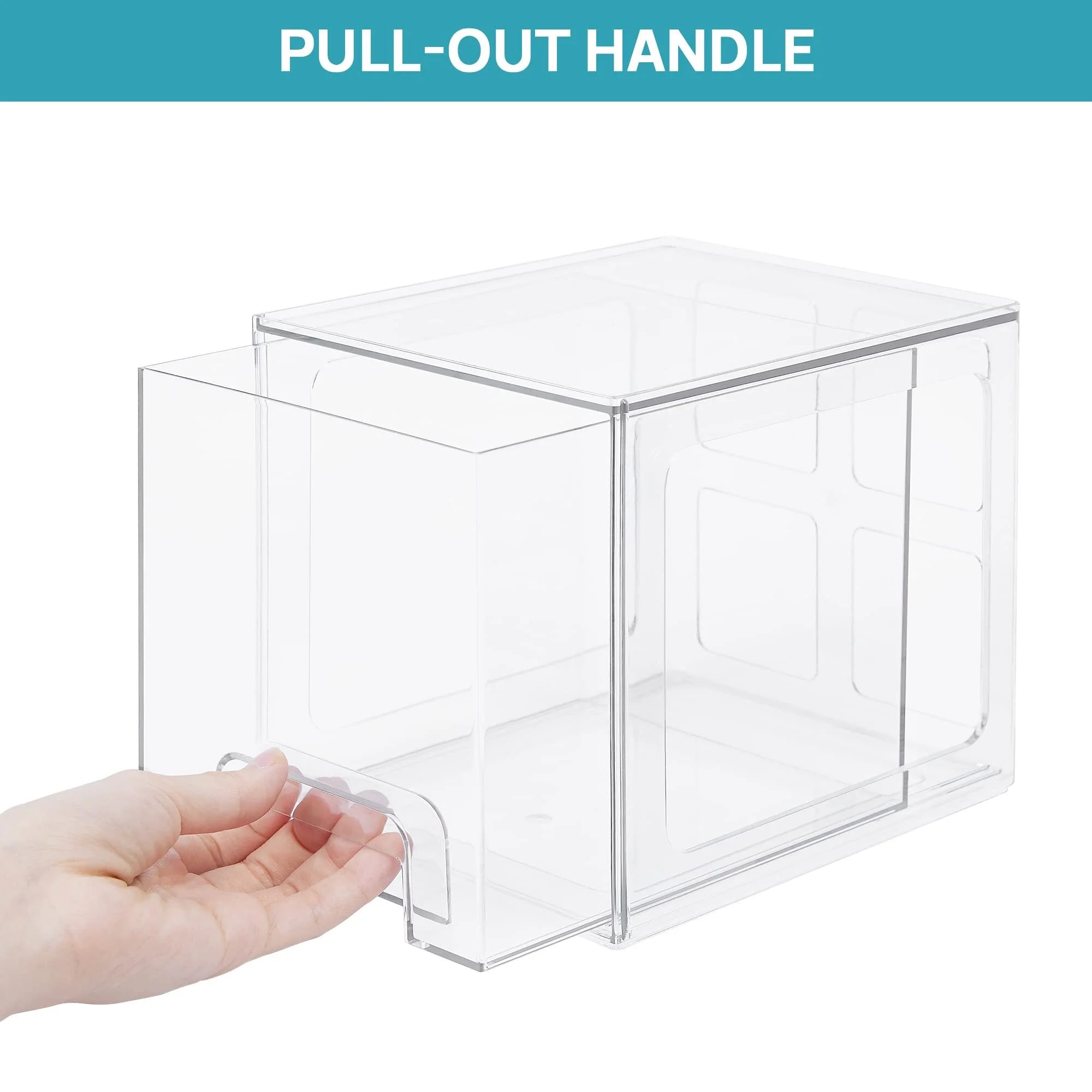 Clear Plastic Stackable Storage Drawers 4 Pack H178