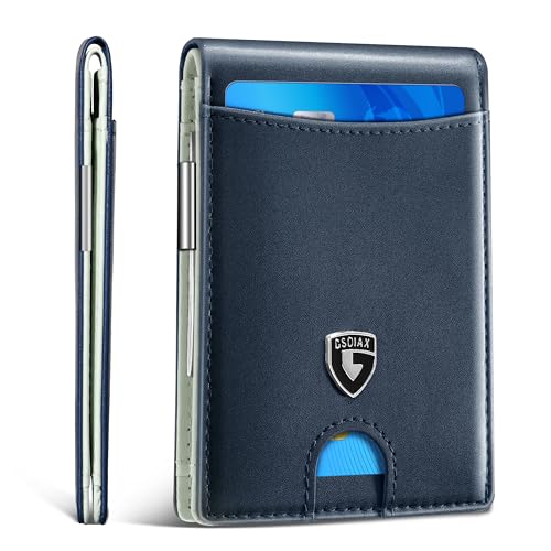 Slim Leather Bifold Wallet with Money Clip H451
