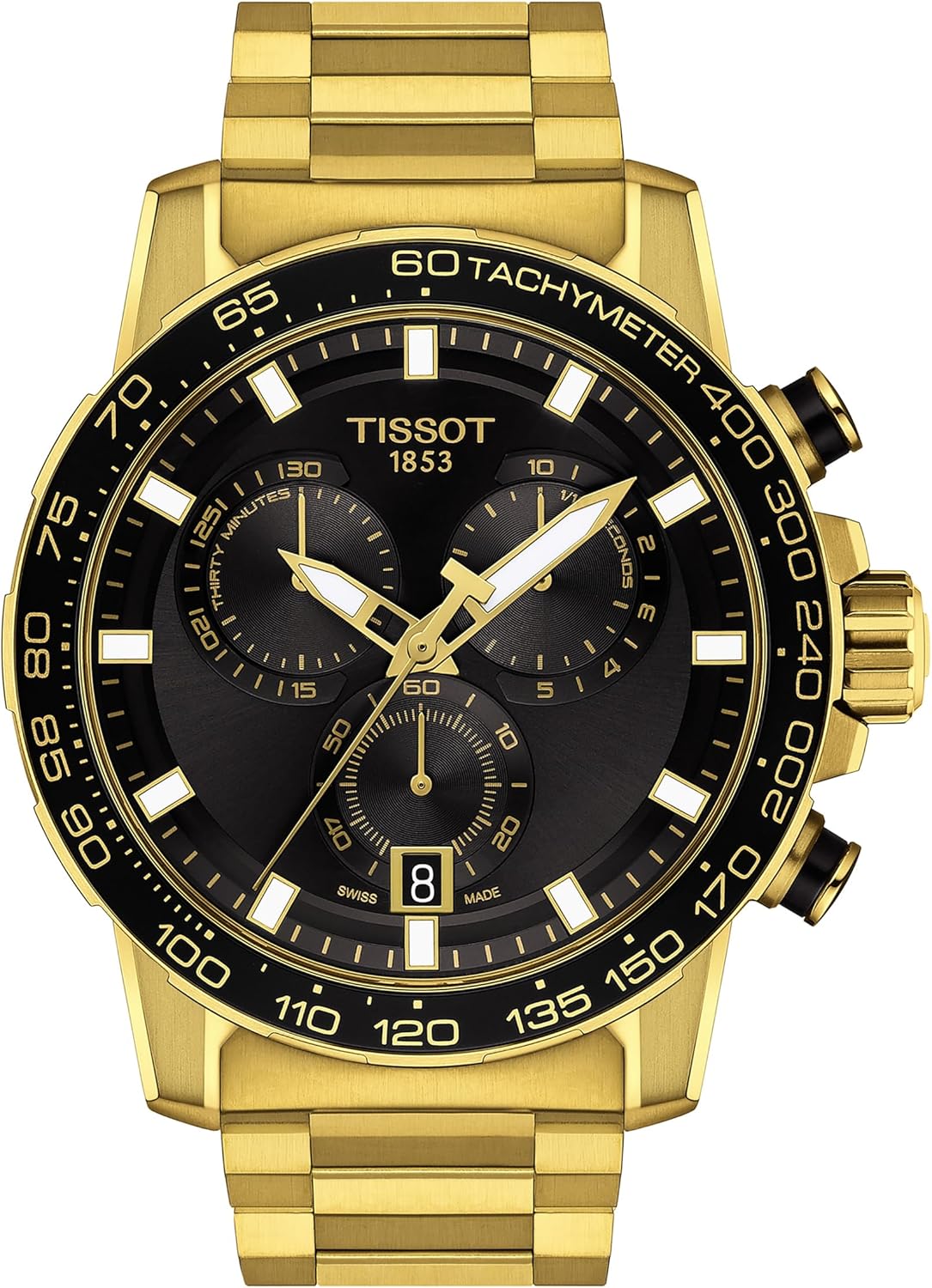 316L Stainless Steel case with Yellow Gold PVD Coating Quartz Watches, Grey, Stainless Steel A209