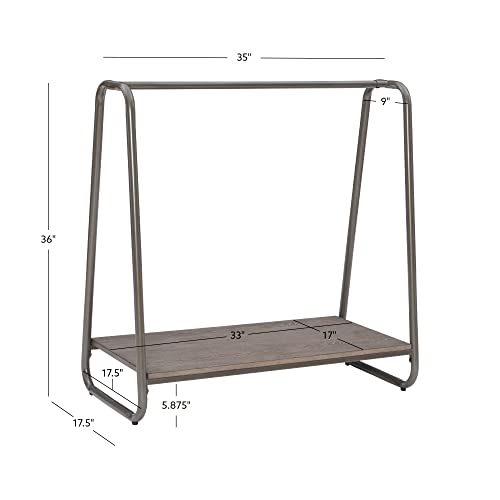 Short Pewter Wooden Clothing Rack J20267
