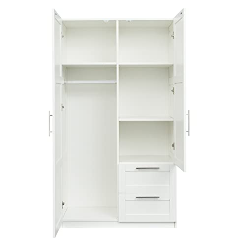 White Tall Kitchen Pantry Cabinet with 2 Doors and 2 Drawers A2132