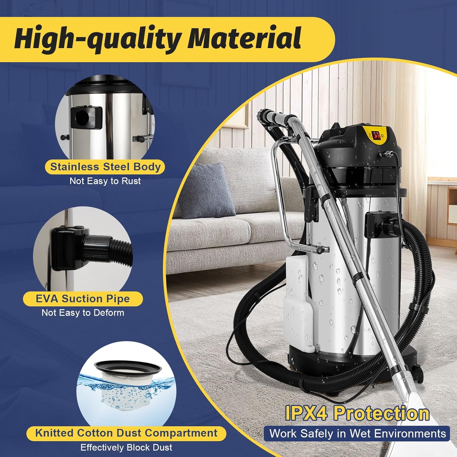 40L Commercial Carpet Cleaner Machine with Circulating Air Cooling Systems D855331