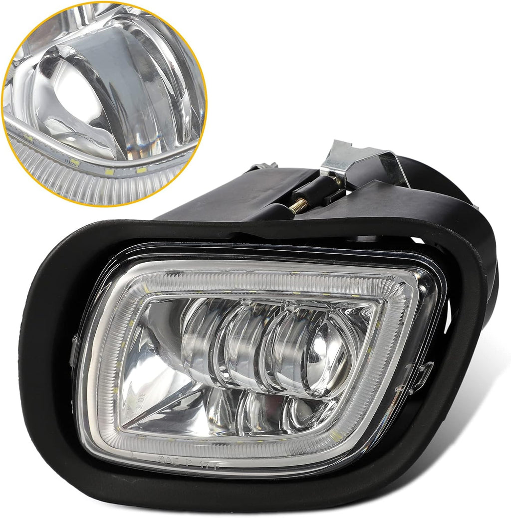 Pair Fog Lights with LED Halo Ring Clear Lens White Light 12V H122174