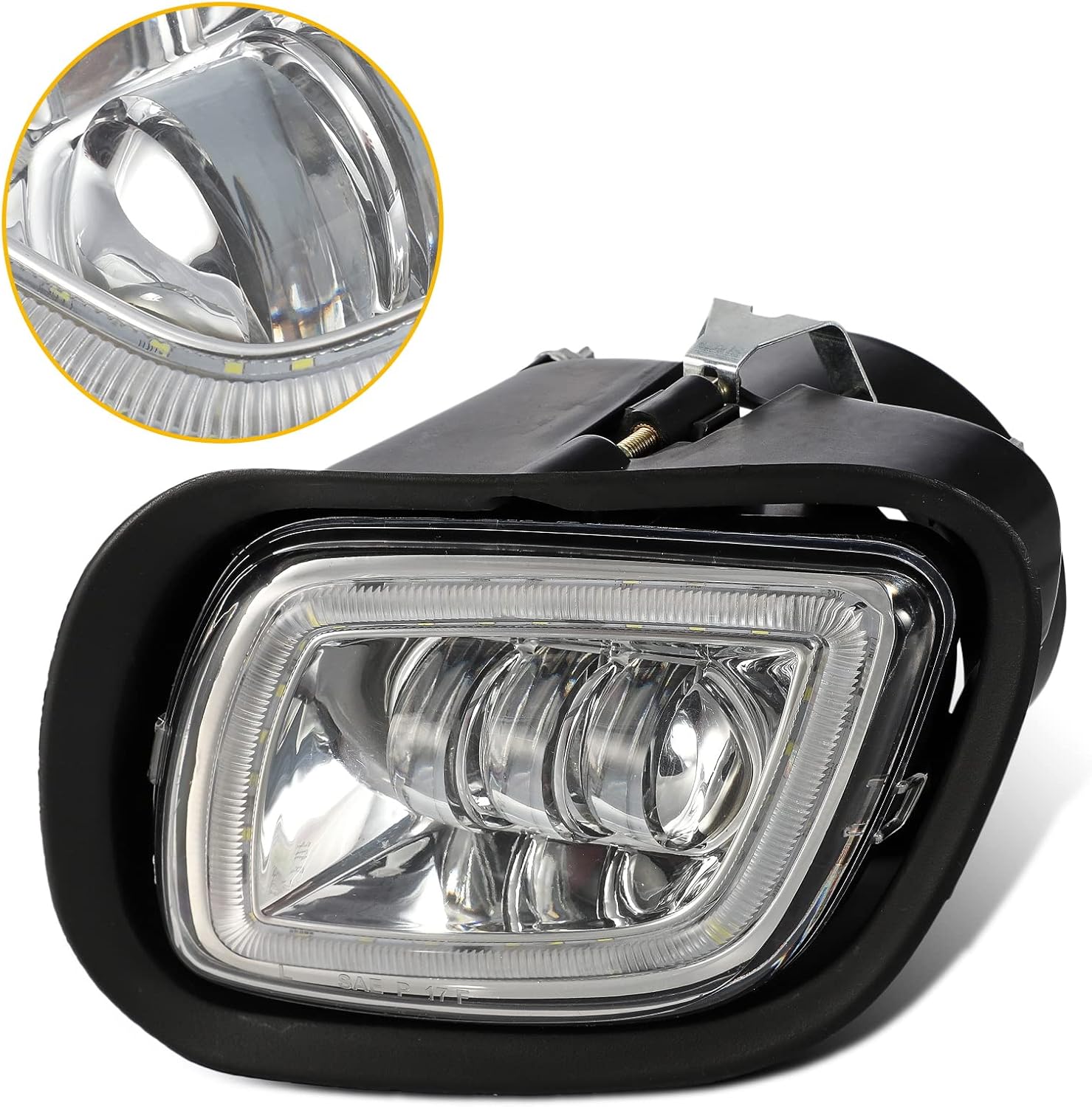 Pair Fog Lights with LED Halo Ring Clear Lens White Light 12V H122174