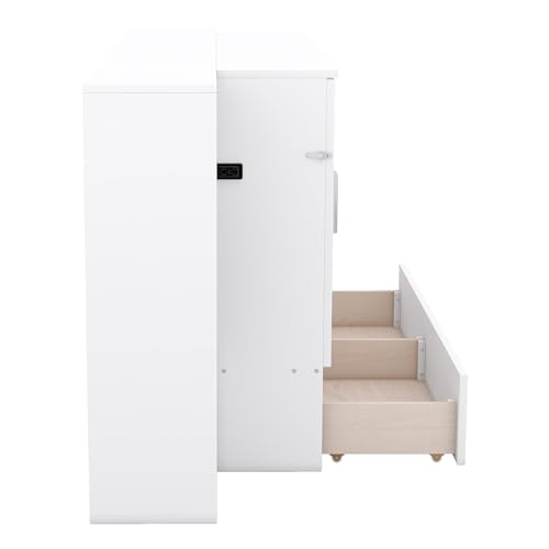 Queen Size Solid Wood Murphy Wall Bed with Storage T8400