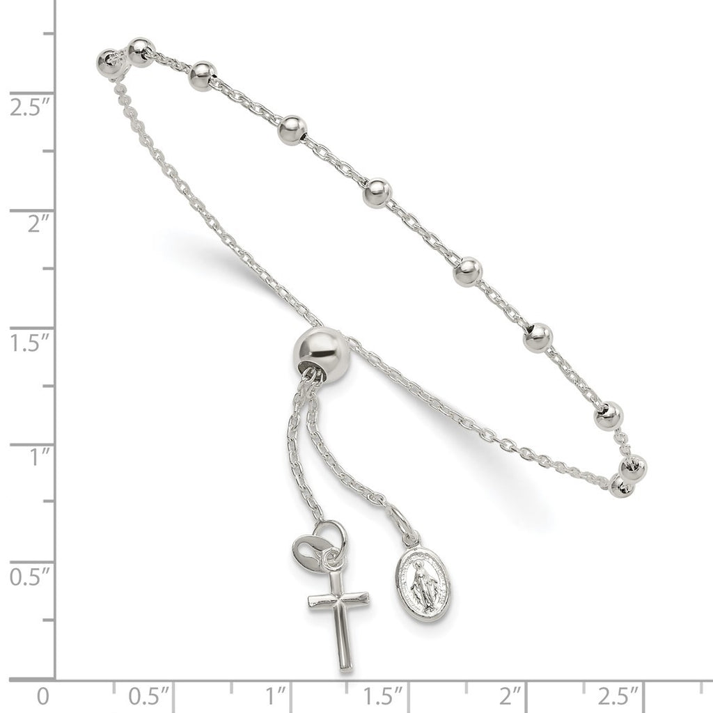 3mm 925 Sterling Silver Adjustable Rosary Bracelet - 2.5 Grams G5188