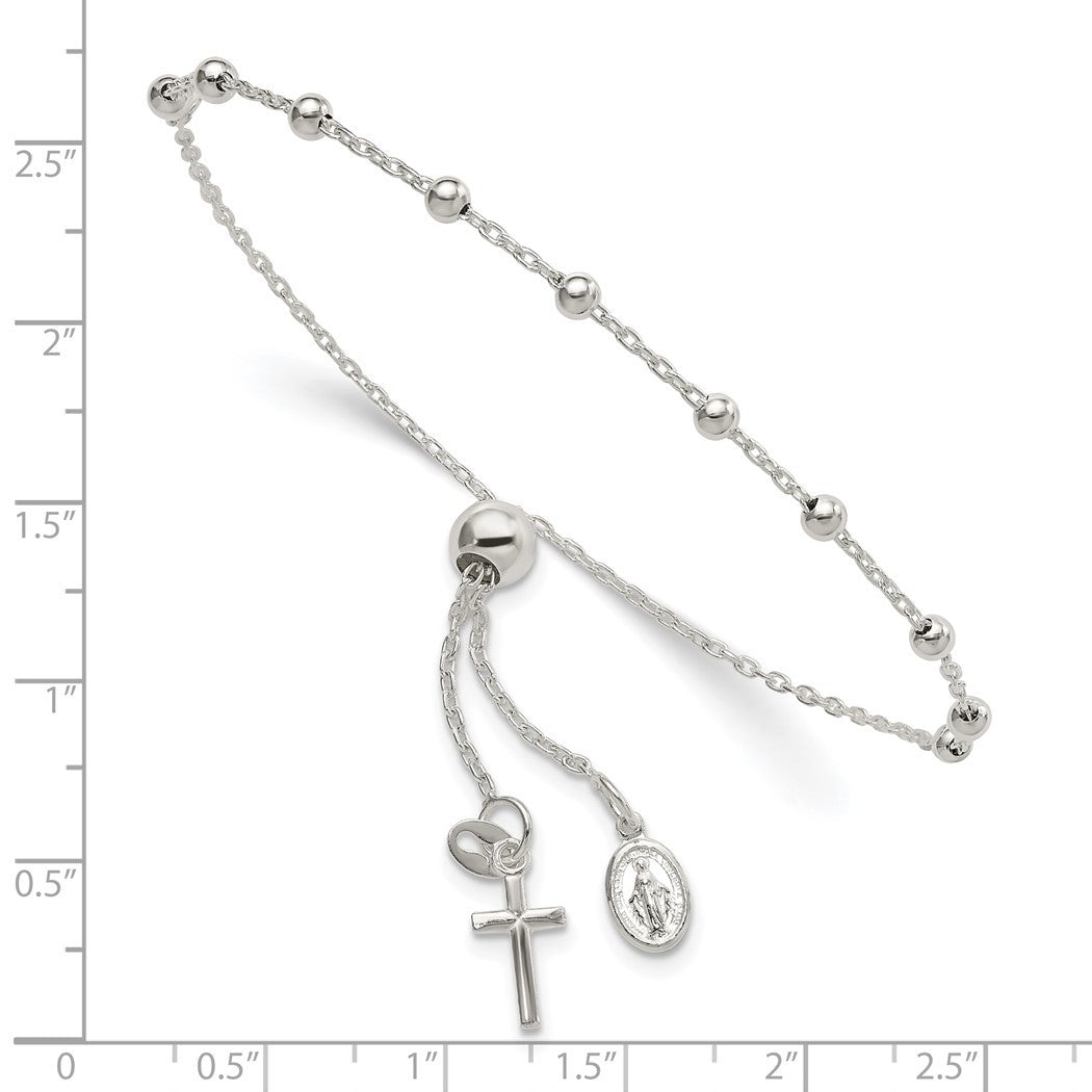 3mm 925 Sterling Silver Adjustable Rosary Bracelet - 2.5 Grams G5188