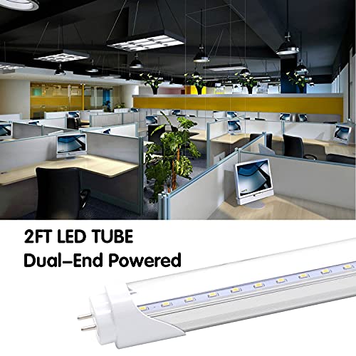 2FT 8W LED Light Tube, 5000K Daylight White, Pack of 4 T86001