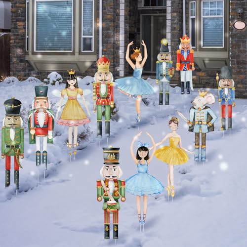 12 Pcs Christmas Nutcracker Yard Signs with Stakes C649