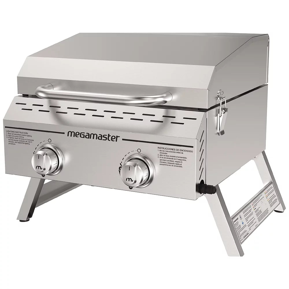 Stainless Steel 2-Burner Flat Top Propane Gas Grill N438